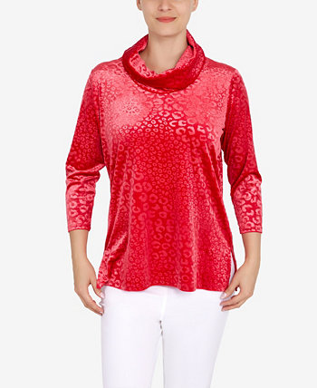 Petite Embossed Velour Cowl Neck Top Ruby Rd.