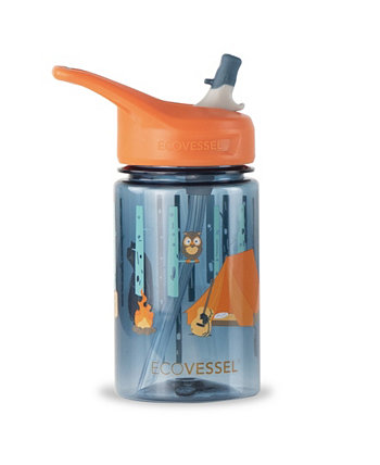 Пластиковая бутылка Splash Kids Eastman Tritan с дизайном и откидной соломенной крышкой, 12 унций EcoVessel