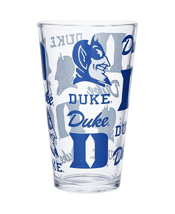 Duke Blue Devils 16 Oz Allover Print Pint Glass Memory Company