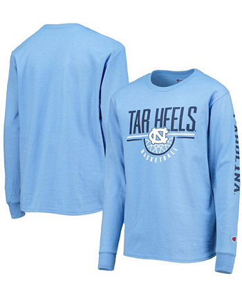 Синяя баскетбольная футболка с длинными рукавами для мальчиков и девочек Carolina North Carolina Tar Heels Champion