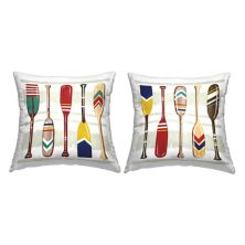 Stupell Home Decor Lake House Oars Various Patterned Boat Paddles Throw Pillow Stupell Home Decor