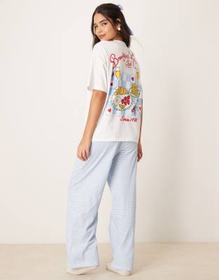 ASOS DESIGN oversize tee & wide leg pants in breakfast lovers print Asos Design