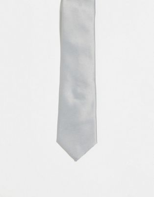 Серебристый тонкий галстук ASOS DESIGN ASOS DESIGN