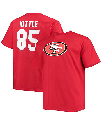 Мужская футболка George Kittle Scarlet San Francisco 49ers Big and Tall с именем и номером игрока Fanatics