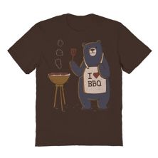 Men's COLAB89 by Threadless I love BBQ - Cute Bear Gift Father's Day Graphic Tee COLAB89 by Threadless