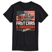 Big & Tall Hot Wheels Fast Cars And Freedom Graphic Tee Hot Wheels