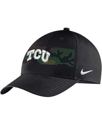 Men's Black TCU Horned Frogs Military-Inspired Pack Camo Legacy91 Adjustable Hat Nike
