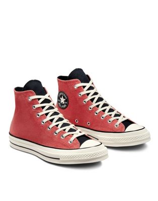 Мужские кроссовки для повседневной жизни Converse Chuck Taylor All Star Hi в красном и черном цвете Converse