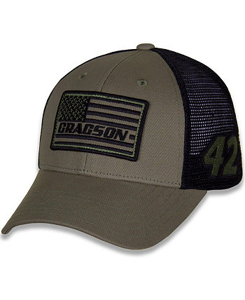 Мужская оливковая, черная регулируемая шляпа Noah Gragson Tonal Flag Snapback Checkered Flag Sports