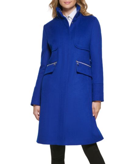 Шерстяное пальто с воротником-стойкой Karl Lagerfeld Paris