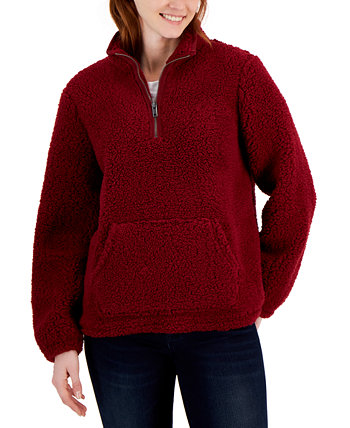 Женский пуловер Sherpa с молнией на четверть, созданный для Macy's Style & Co