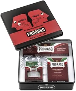 Proraso Shaving Kit for Men | Moisturizing Pre-Shave Cream, Shaving Cream Tube and After Shave Balm for Thick, Curly Beards in Vintage Dopo Tin Proraso