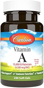 Carlson Labs Vitamin A Palmitate, 15000 IU, 120 Softgels Carlson