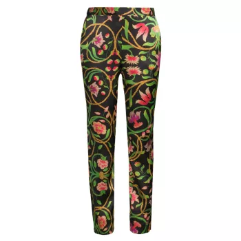 Шелковые брюки Камакура с цветочным принтом JOSIE BY NATORI