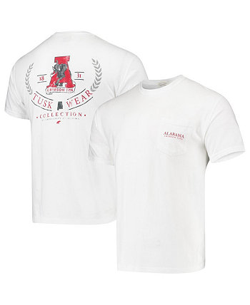 Мужская белая футболка Alabama Crimson Tide Logo Arch Comfort Colors Tuskwear