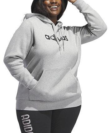 Модный пуловер больших размеров с логотипом и флисовой толстовкой с капюшоном Adidas