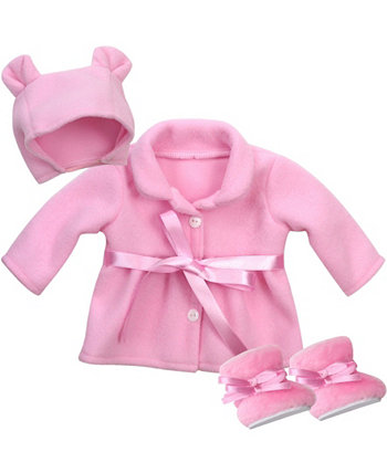 - 15" Doll - Fleece Coat, Fleece Hat Boots Set, 3 Piece Teamson Kids