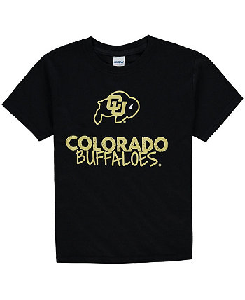 Big Boys Black Colorado Buffaloes Crew Neck T-shirt Two Feet Ahead