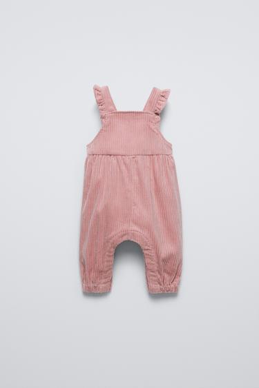 RUFFLED CORDUROY OVERALLS Zara