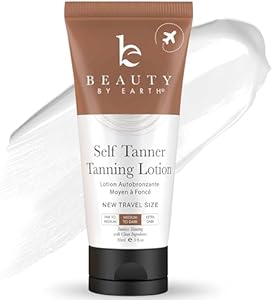 Tanning Lotion Self Tanner - With Natural & Organic Ingredients, Travel Size Self Tanning Lotion, Non Toxic Gradual Tanning Lotion, Sunless Tanning Lotion for Fake Tan for Women & Men, Medium to Dark Beauty By Earth