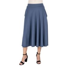 Женская однотонная юбка миди со складками 24Seven Comfort Apparel 24Seven Comfort