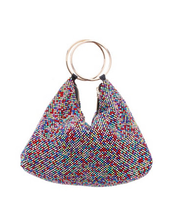 Женская сумка-мешочек с двойной ручкой из стеклянной кристаллической сетки Nina
