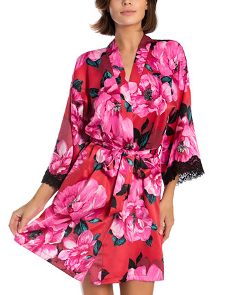 Женский атласный халат с запахом Sonia с цветочным принтом Linea Donatella