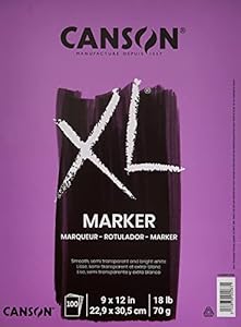 Canson XL Series Marker Paper, Foldover Pad, 9x12 inches, 100 Sheets (18lb/70g) - Artist Paper for Adults and Students Canson