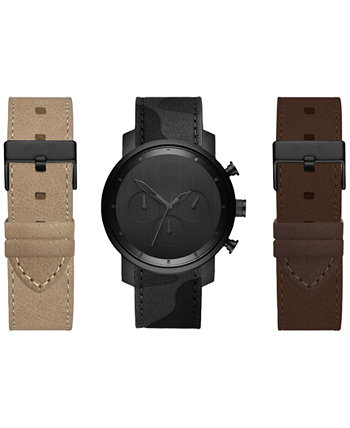 Подарочный набор мужских часов с кожаным ремешком 44 мм с хронографом American Exchange