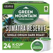 Green Mountain Coffee Sumatra Reserve Coffee, чалды Keurig® K-Cup®, темная обжарка, 24 штуки KEURIG