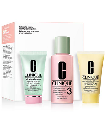 3 шт. Skin School Supplies Cleanse & Refresh Set - Комбинированный жирный Clinique