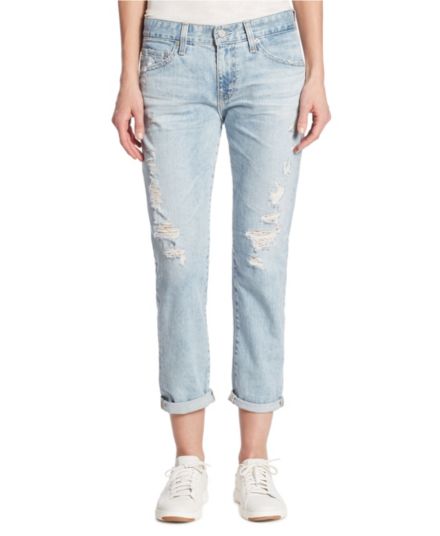 Узкие джинсы с эффектом потертости Ex-Boyfriend AG Jeans