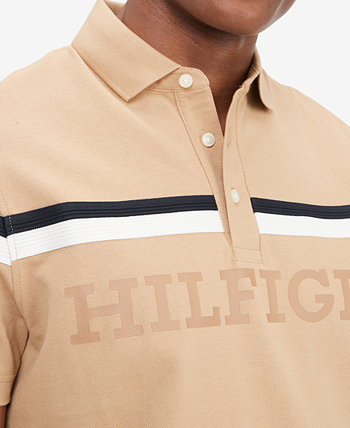 Мужская хлопковая футболка-поло в полоску Global Stripe Monotype Regular Fit Tommy Hilfiger