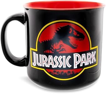 Чёрная керамическая кружка Jurassic Park с классическим логотипом, 600 мл, без BPA Silver Buffalo