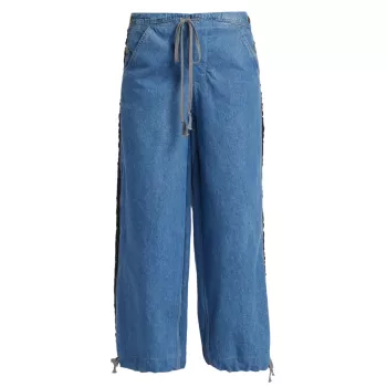 Джинсовые широкие брюки-смокинг Greg Lauren