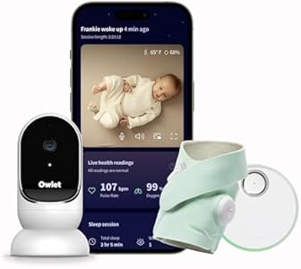 Owlet® Dream Duo Smart Baby Monitor: FDA-Cleared Dream Sock® plus Owlet Cam 2- Tracks & Notifies for Pulse Rate & Oxygen while viewing Baby in 1080p HD WiFi Video Owlet