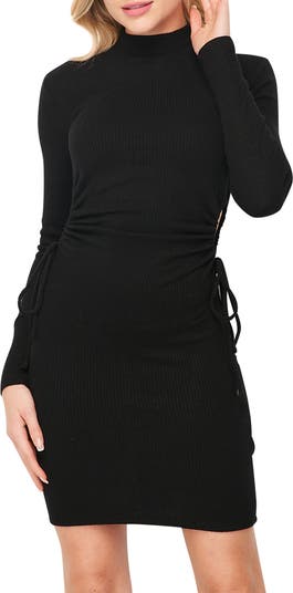 Мини-платье в рубчик с открытыми боками и длинными рукавами Velvet Torch
