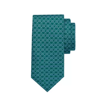 Шелковый галстук с принтом «Волны» Ferragamo