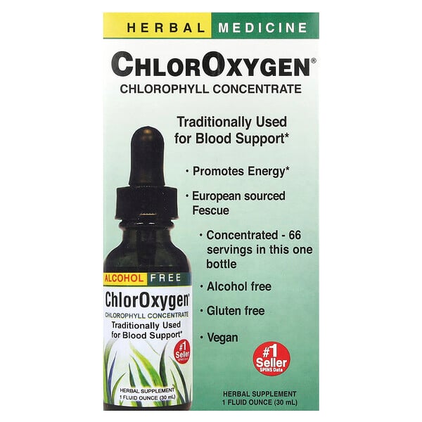ChlorOxygen, Концентрат Хлорофилла, Без Алкоголя - 30 мл - Herbs Etc. Herbs Etc.
