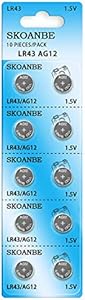 10 шт. батареек LR43 1,5В, AG12 с длительным сроком службы и высокой совместимостью SKOANBE