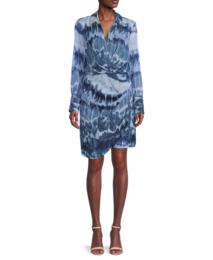 ​Акварель Мини Fit &amp; Расклешенное платье-рубашка Calvin Klein