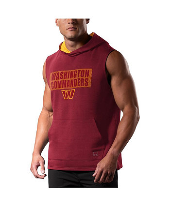 Men's Burgundy Washington Commanders Marathon Sleeveless Pullover Hoodie MSX by Michael Strahan