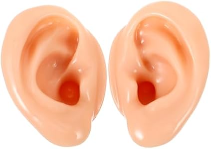 2pcs Silicone Ear Models Fake Ear Models Display Products Earring Sample for Study Practice Teaching Tool Props (Assorted Color) Healifty