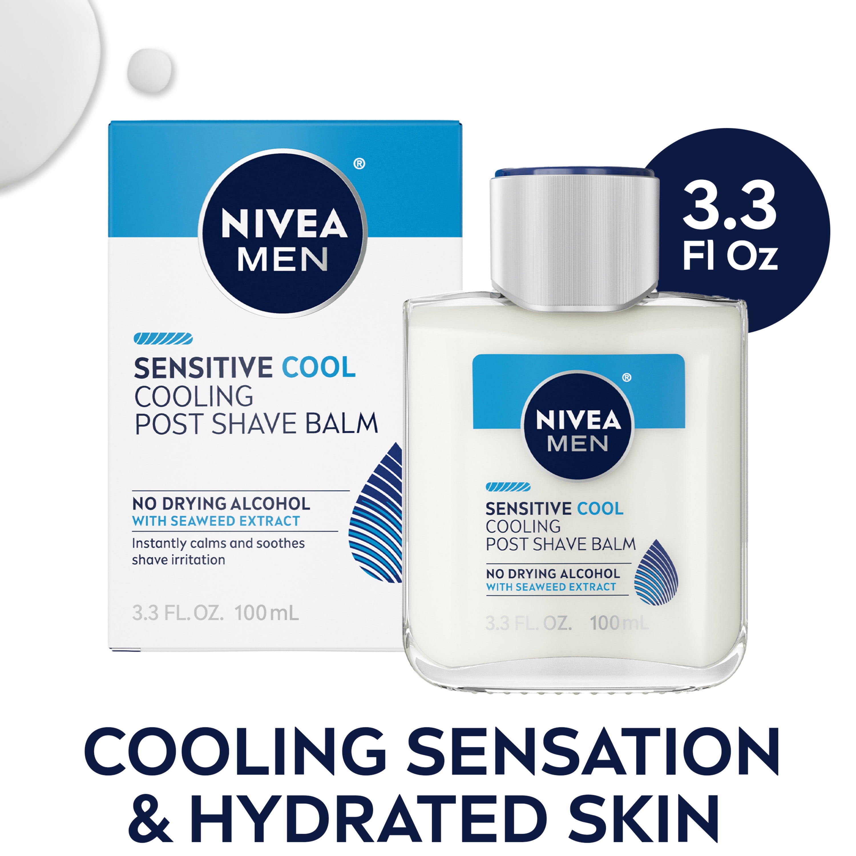 NIVEA, Men, Sensitive Cooling, Aftershave Balm, No Scent, 3.3 fl oz (Жидкие унции), Plastic Bottle Nivea