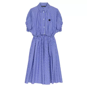 Длинное полосатое платье-рубашка Maje