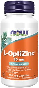 NOW Foods Supplements, L-OptiZinc® 30 mg with Copper, Highly Bioavailable Form, Immune Support*, 100 Veg Capsules (Вегетарианские капсулы) NOW Foods