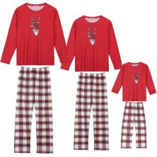 Elk Print Tops With Plaid Pants Sleepwear Family Pajama Set Men's Cheibear