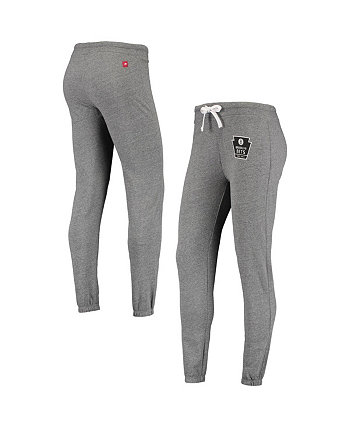 Женские серые спортивные штаны Brooklyn Nets Dundee с меланжевым покрытием Sportiqe