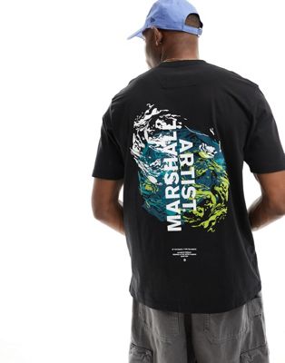 Marshall Artist graphic back T-shirt in black Marshall Artist
