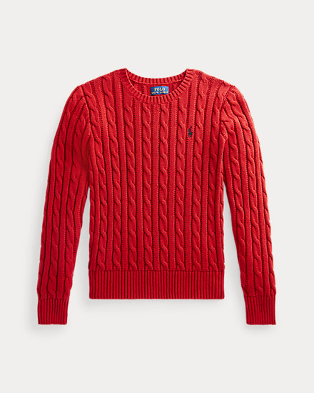 Хлопковый свитер кабельной вязки Ralph Lauren